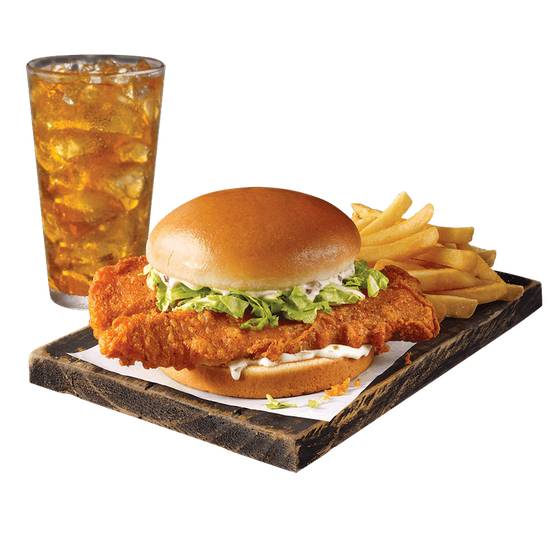 Order Spicy Giant Fish Sandwich Combo food online from Captain Ds Seafood Restaurants store, Birmingham on bringmethat.com