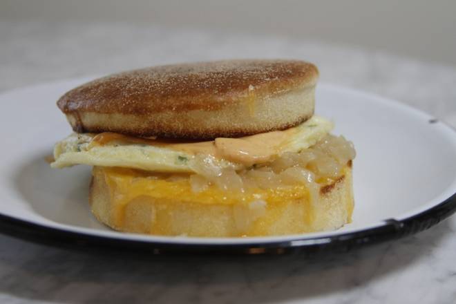 Order Saucy Egg Muffin food online from Millcross Coffee Bar &amp; Kitchen store, Culver City on bringmethat.com