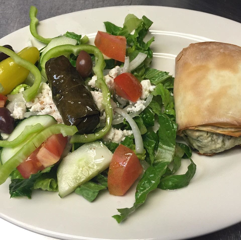 Order Spanakopita with Greek Salad Lunch - Lunch food online from Mykonos Restaurant store, North Arlington on bringmethat.com