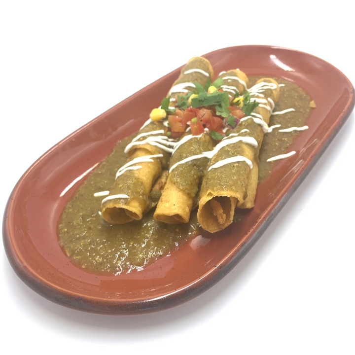 Order CHICKEN FLAUTAS food online from Lucha Cantina store, Rockford on bringmethat.com