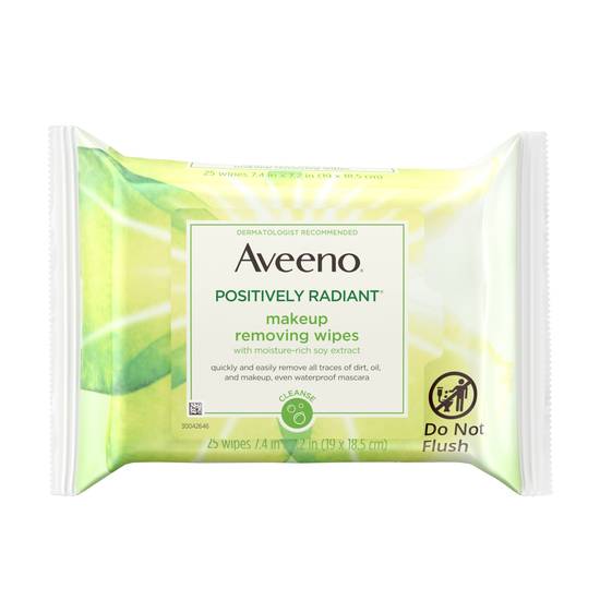 Order Aveeno Positively Radiant Oil-Free Makeup Removing Face Wipes, 25CT food online from CVS store, INGLEWOOD on bringmethat.com
