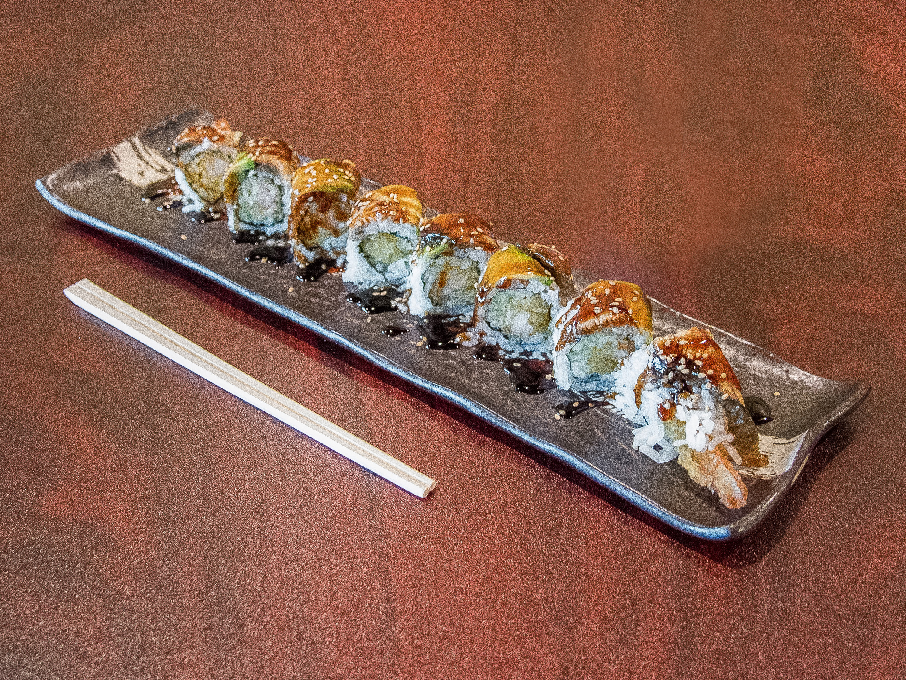 Order Dragon Roll (8) food online from Yamato Sushi&Hibachi Express store, Brownsburg on bringmethat.com