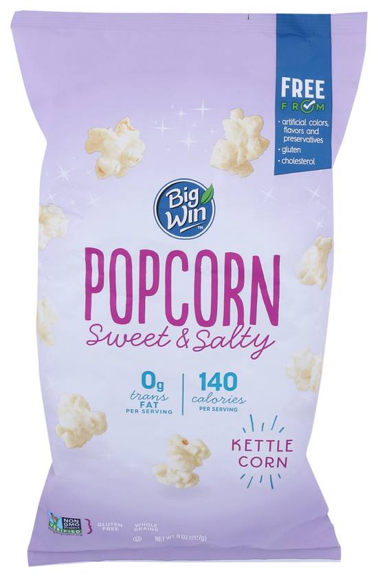 Order Big Win Popcorn Kettlecorn Sweet & Salty (8 oz) food online from Rite Aid store, Eugene on bringmethat.com