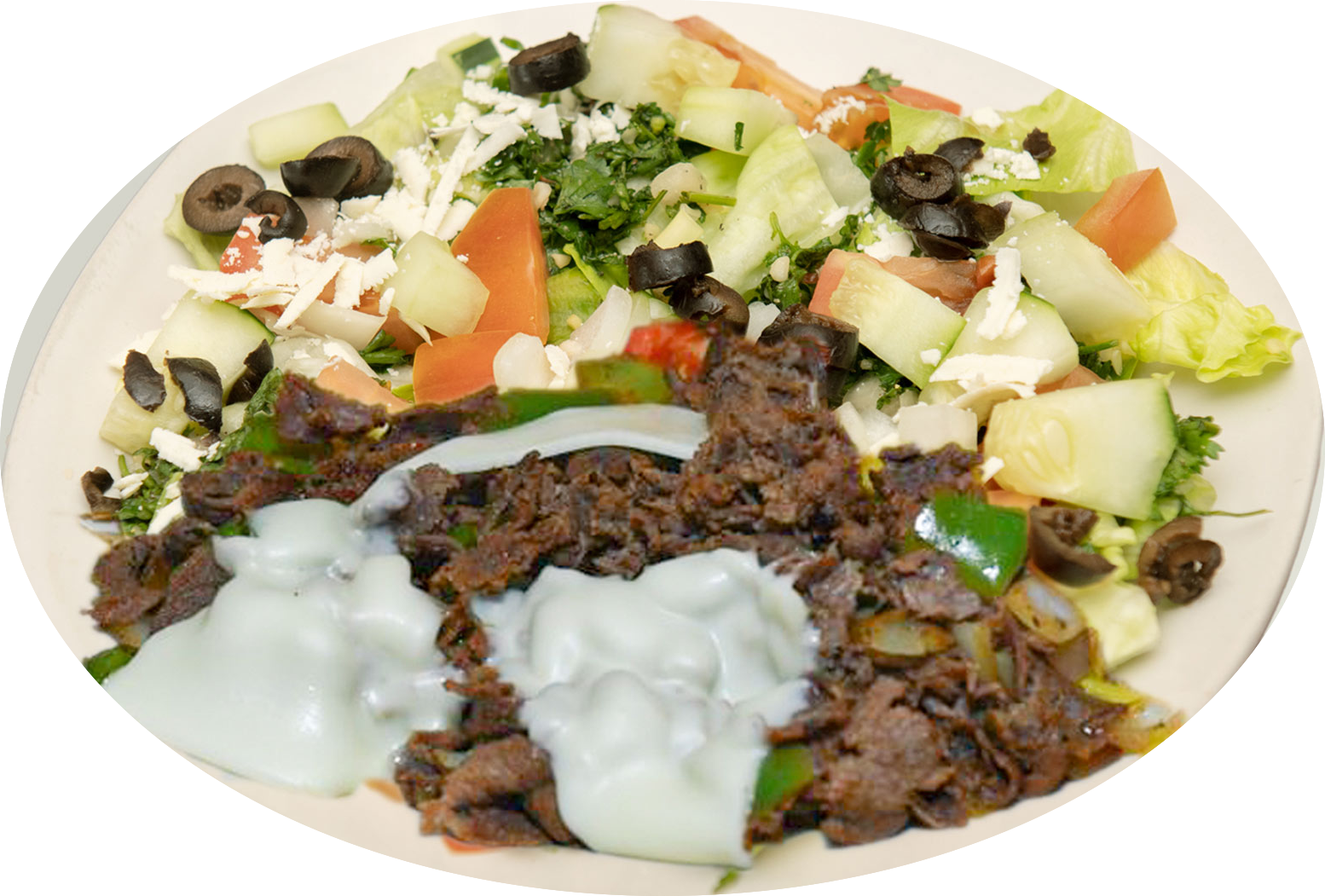 Order Philly Cheese Steak Salad food online from Maros Gyro store, Smyrna on bringmethat.com