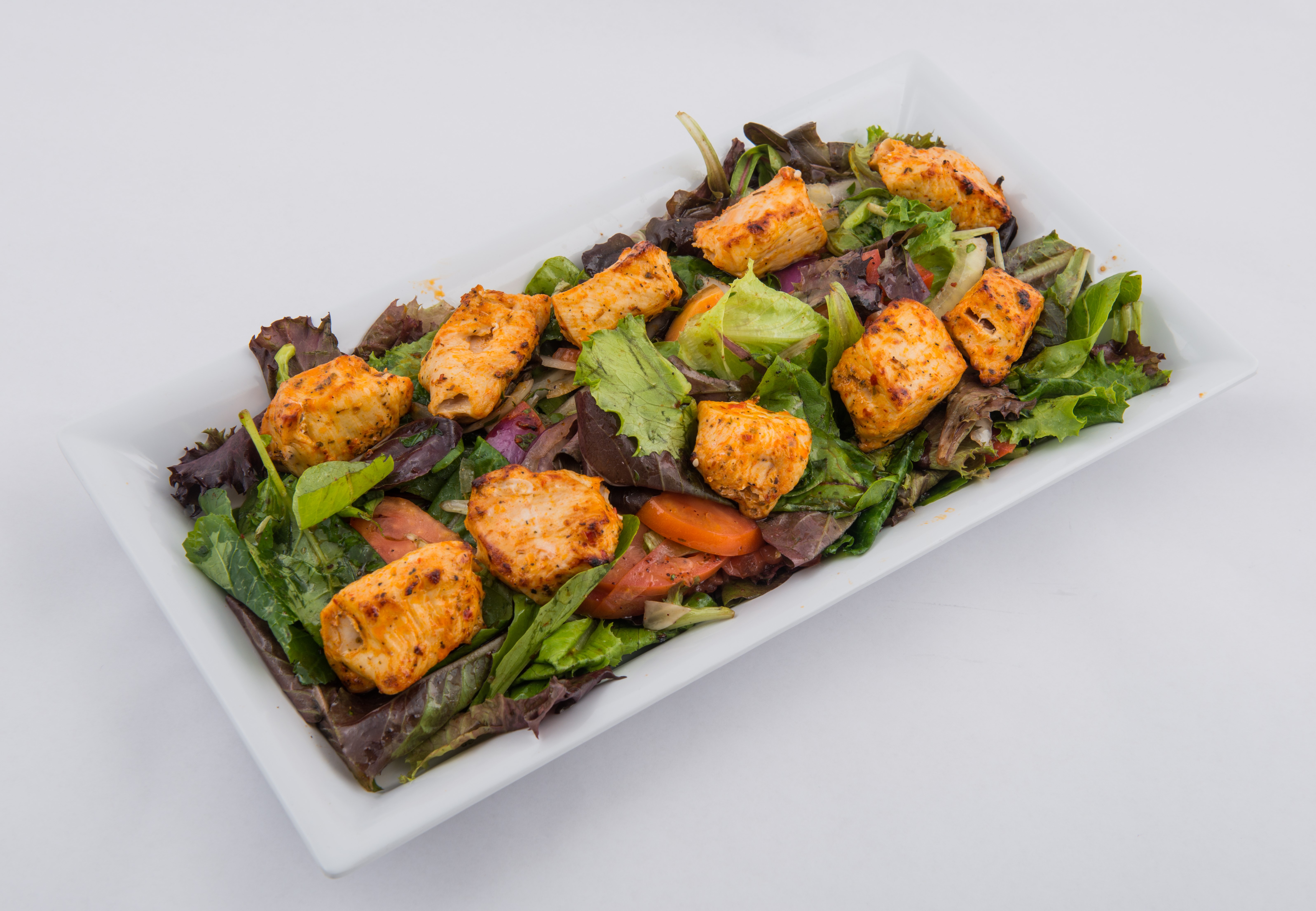 Order Garden Salad with Grilled Chicken food online from Mangal Kabob  store, Sunnyside on bringmethat.com