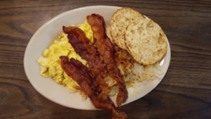 Order (#4) 2 Eggs, Side & Bacon food online from Mansfield Family Restaurant store, Mansfield on bringmethat.com