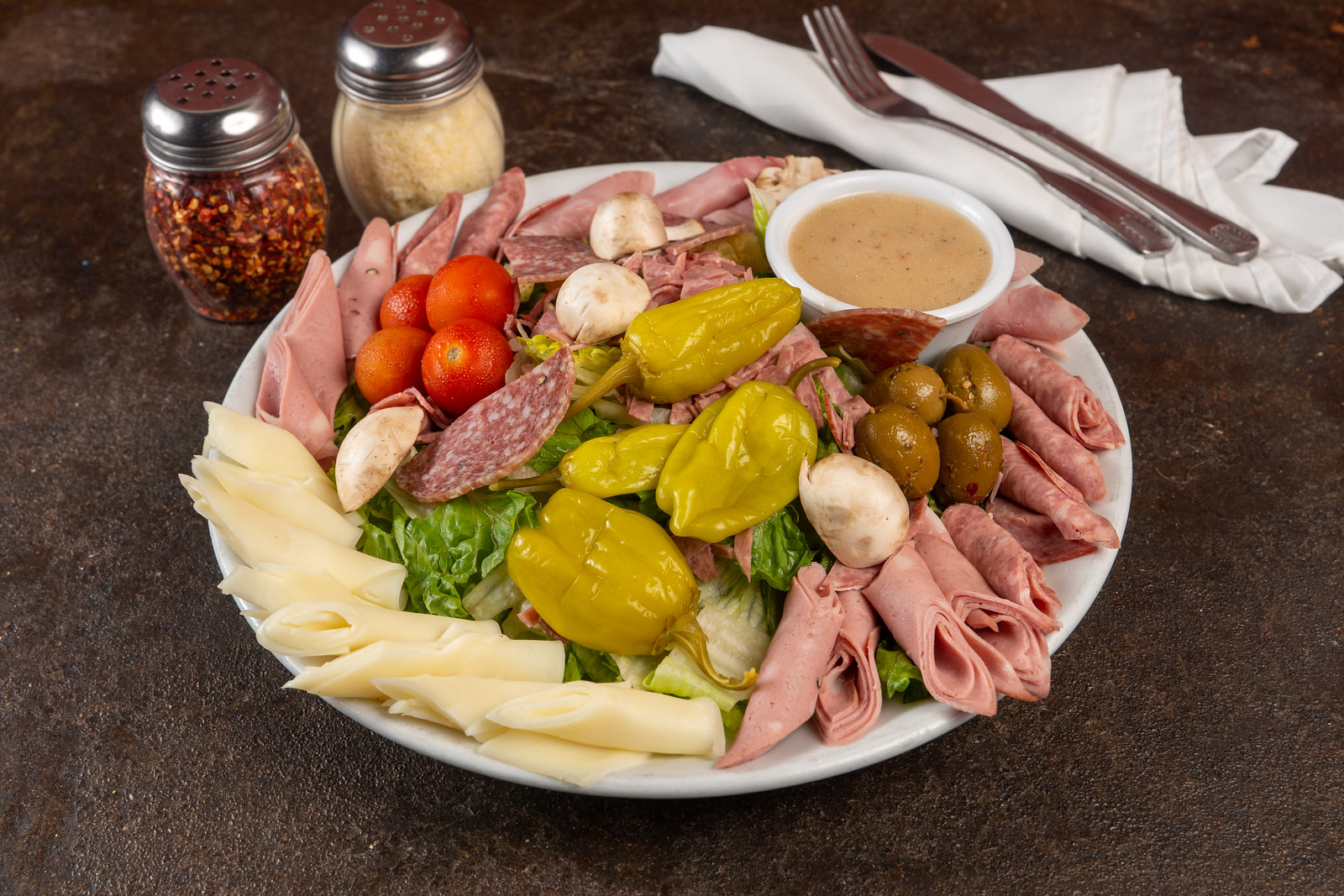 Order Antipasto Salad food online from Buono Authentic Pizzeria store, Long Beach on bringmethat.com