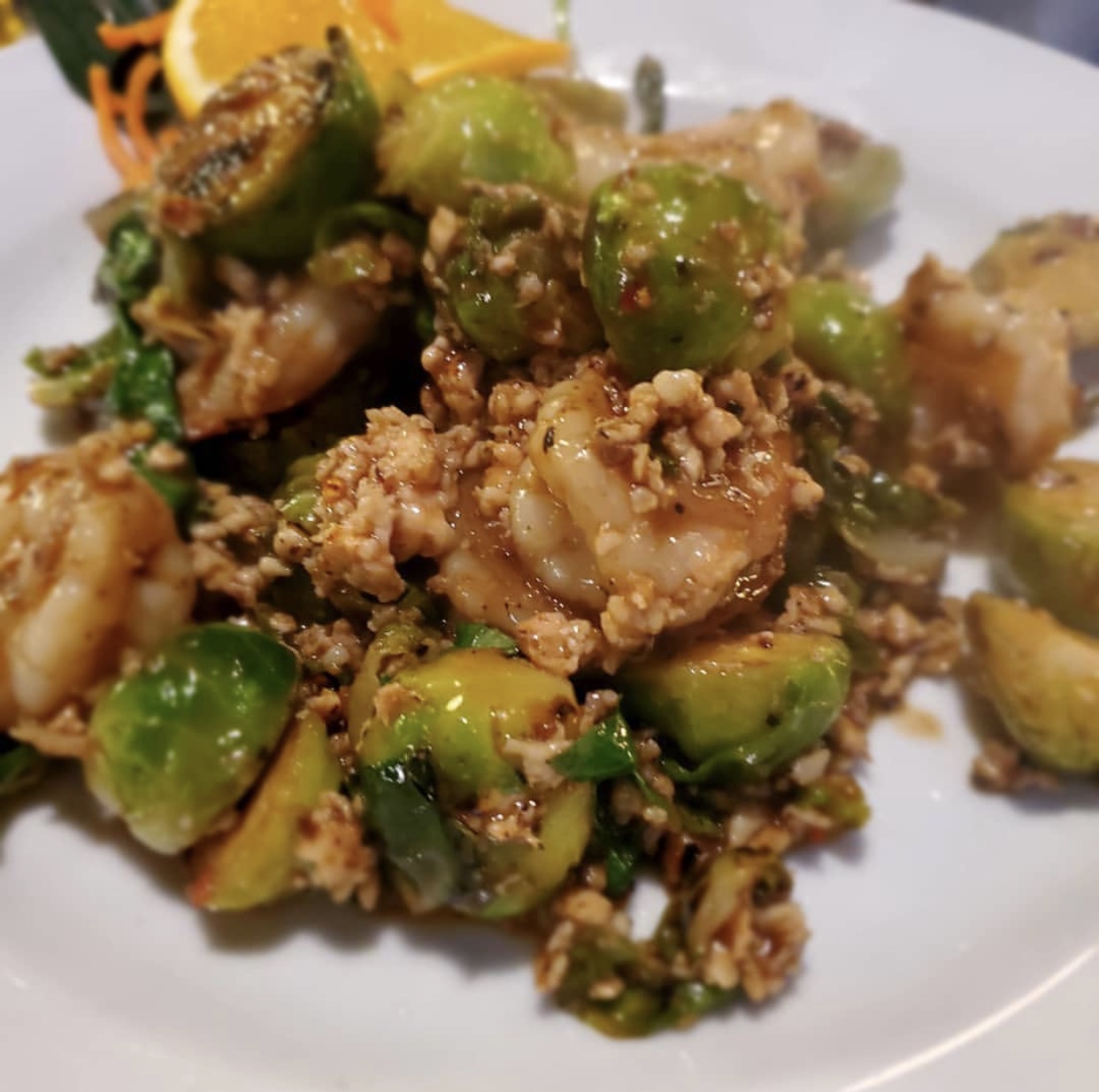 Order Drunken Brussels Sprout  food online from Orchid Thai Restaurant & Bar store, Falmouth on bringmethat.com
