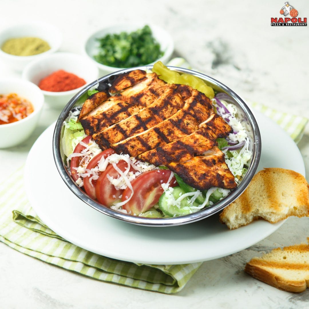 Order Blackened Chicken Salad - Salad food online from Napoli Pizza store, Henderson on bringmethat.com