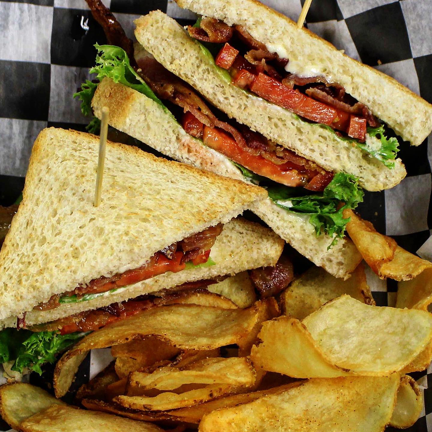 Order Double Decker BLT Sandwich food online from Pit Road Bar & Grill store, Charlotte on bringmethat.com