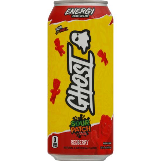 Order Ghost Energy Sour Patch Redberry 16oz food online from Caseys Carry Out Pizza store, Pekin on bringmethat.com