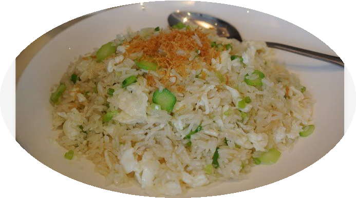 Order K18. Fried Rice with Dried Scallop and Egg White 瑤柱蛋白炒飯 food online from Hing Lung Cafe store, South San Francisco on bringmethat.com
