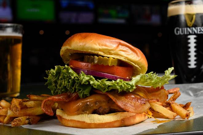 Order Bacon Cheese Burger food online from Bench Warmers Sports Grill store, Stockbridge on bringmethat.com