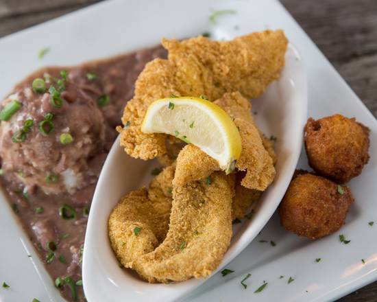 Order (½) Catfish & (½) Red Beans food online from Don's Seafood Hut store, Metairie on bringmethat.com