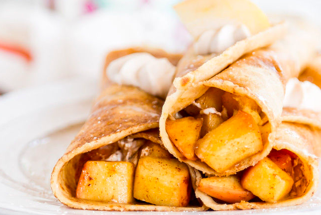 Order Apple Pie Crepes food online from Gold Leaf Pastry Shop store, Linden on bringmethat.com