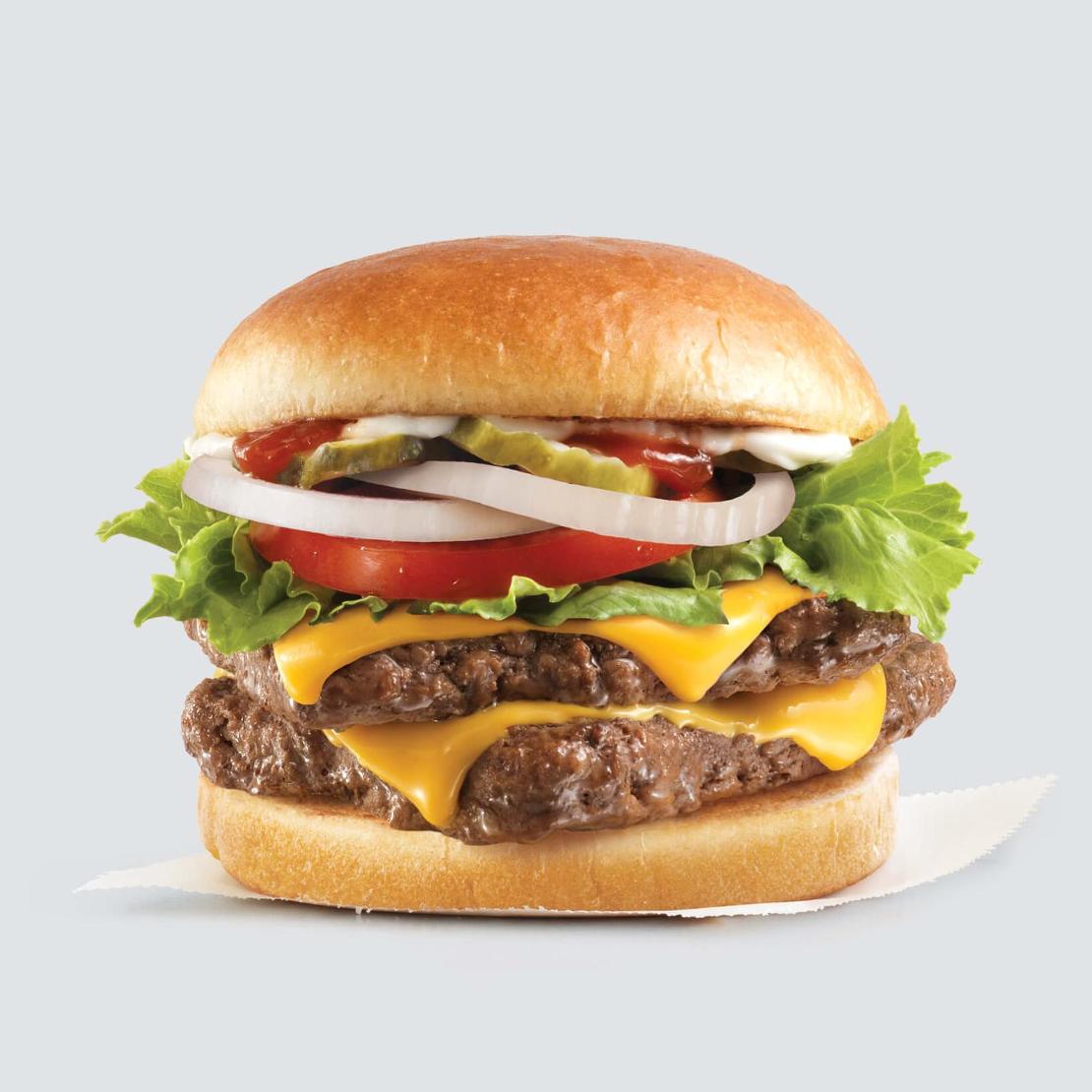 Order Dave's Double® food online from Wendy's store, Fishers on bringmethat.com