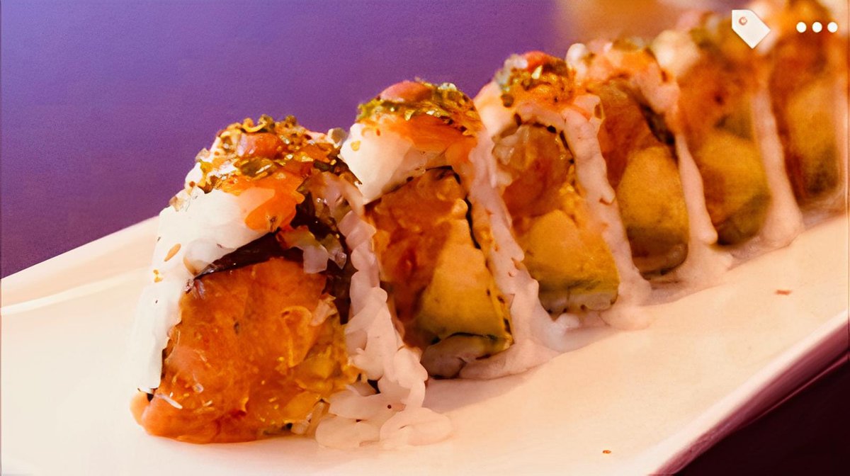 Order 12. Volcano Roll food online from Megu Sushi store, Moorestown on bringmethat.com