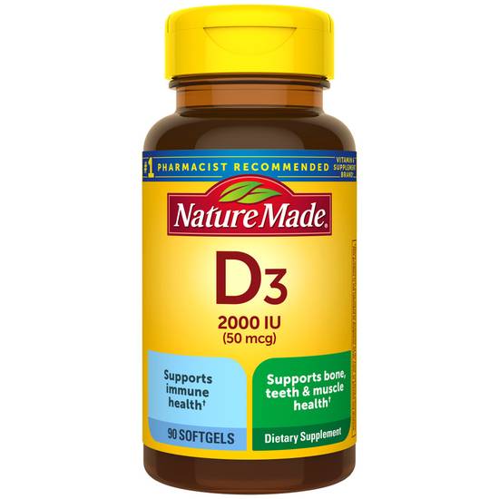 Order Nature Made Vitamin D3 2000IU 50mcg (90 ct) food online from Rite Aid store, Palm Desert on bringmethat.com