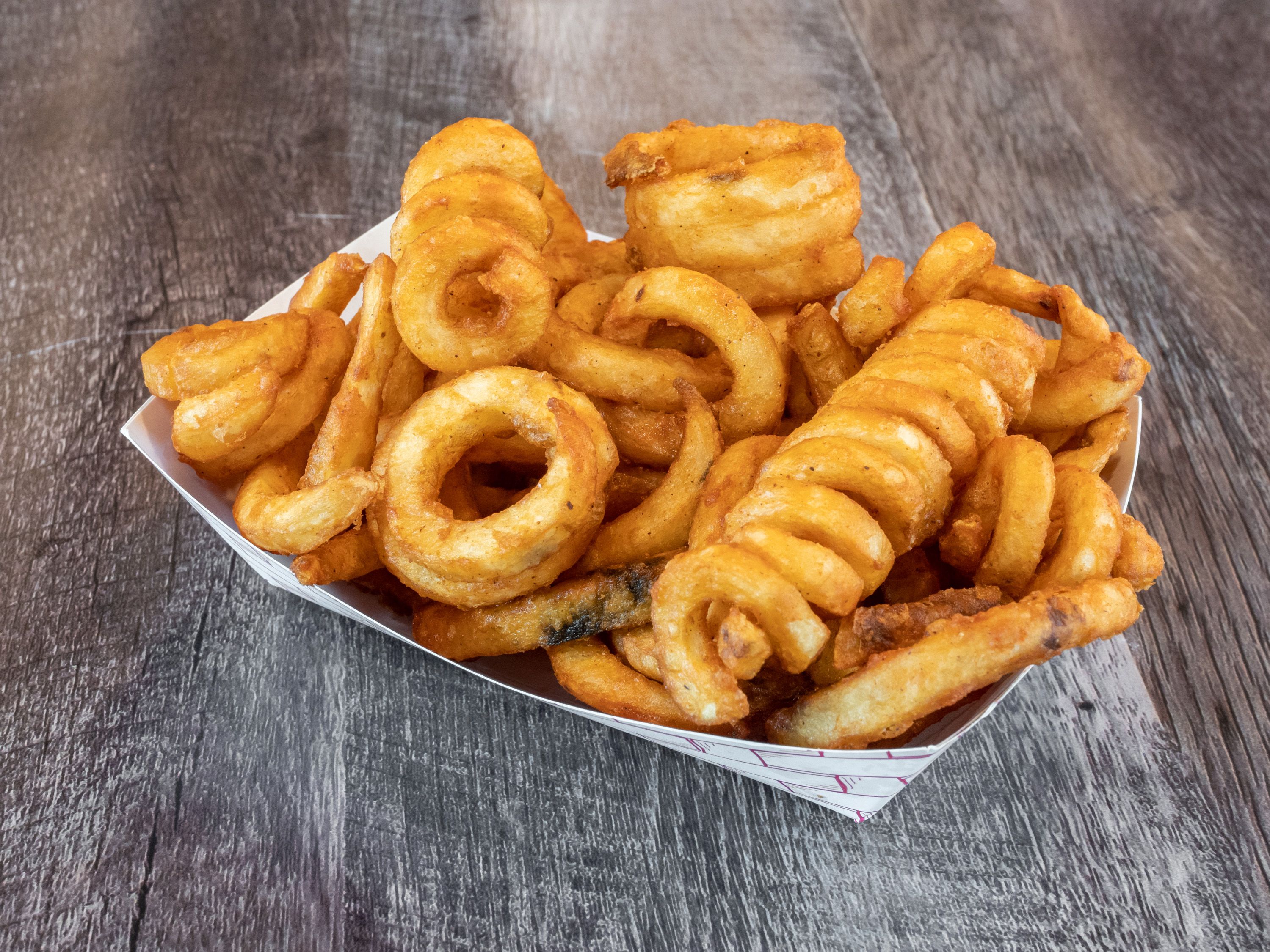 Order Curly Fries food online from Kirk Steakburgers store, Campbell on bringmethat.com