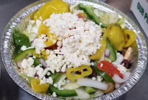 Order Small Greek Salad food online from Dan Pizza Wings n Beer Deck store, Kemah on bringmethat.com