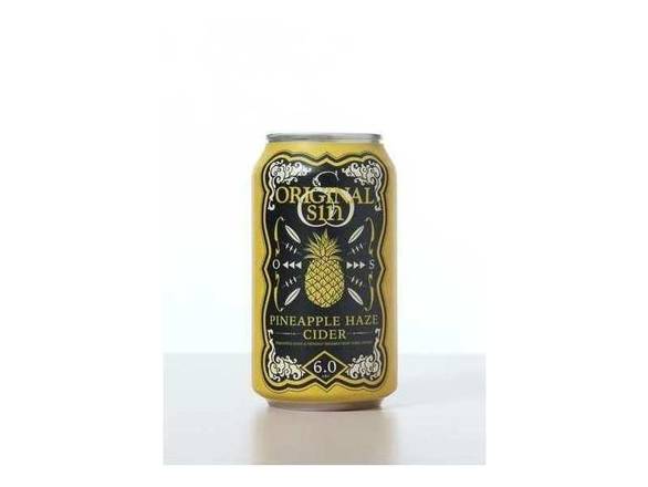 Order Original Sin Pineapple Haze Cider - 6x 12oz Cans food online from Sky Liquors store, Chicago on bringmethat.com