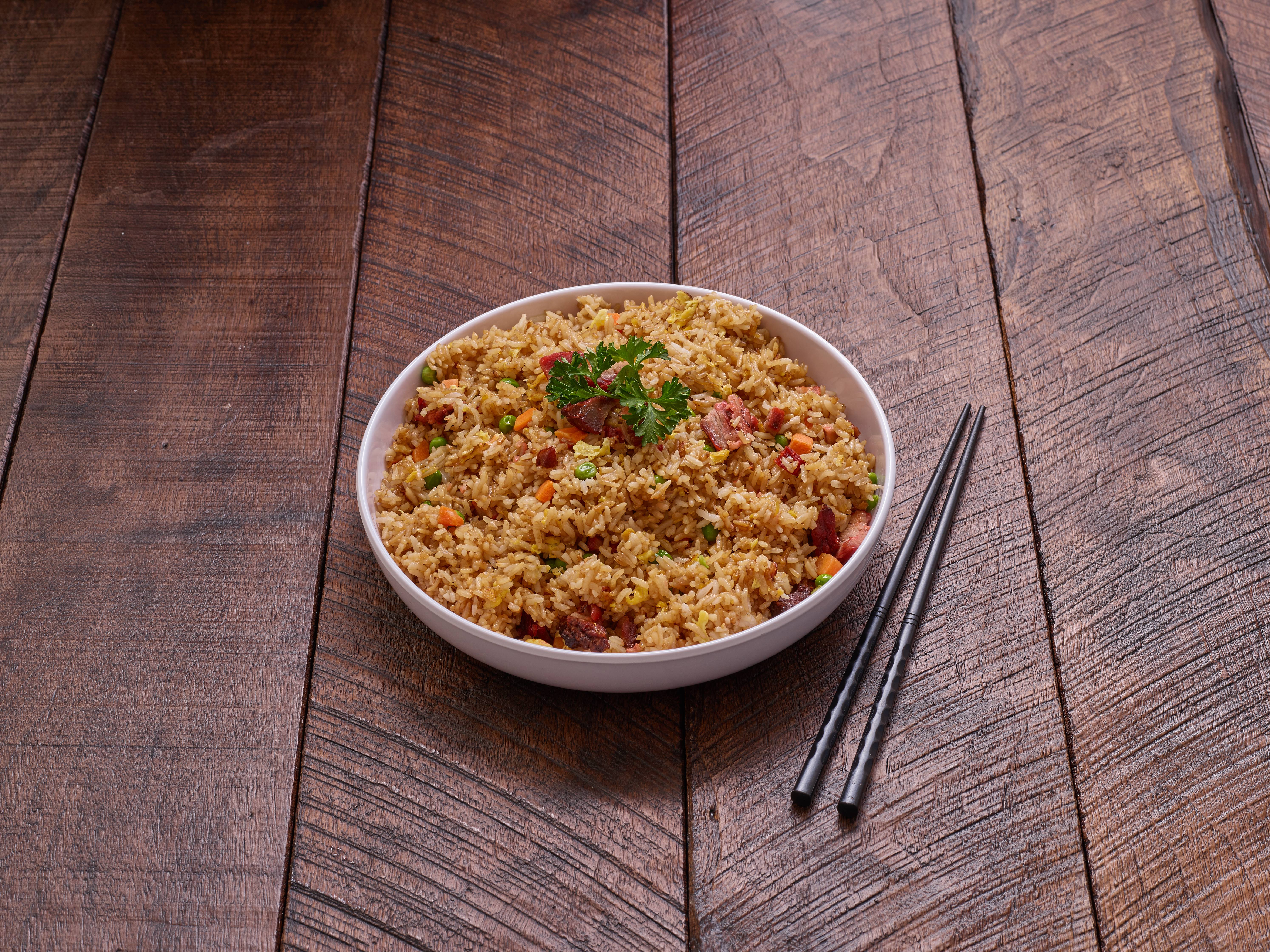 Order 5. BBQ Pork Fried Rice food online from Tea Cup House store, Sacramento on bringmethat.com