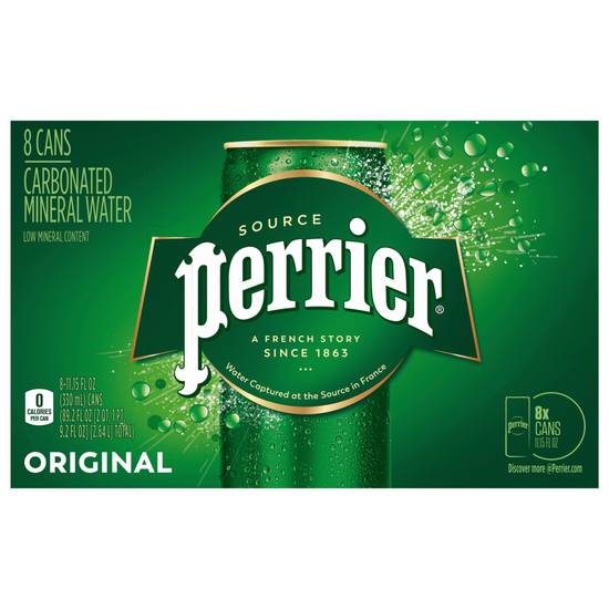 Order Perrier Carbonated Mineral Water, 10.15 fl oz. Slim Cans (8 Count) food online from Cvs store, Milford on bringmethat.com