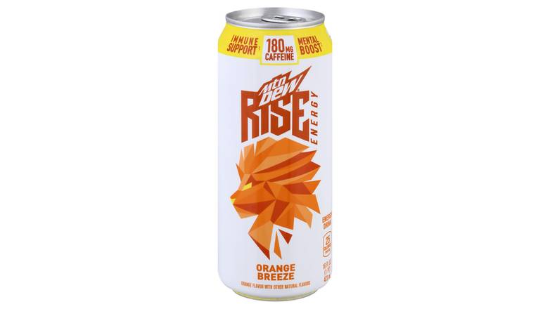 Order Mountain Dew Rise Orange Breeze 16 Oz Can food online from Shell Rock Spring store, Bel Air on bringmethat.com