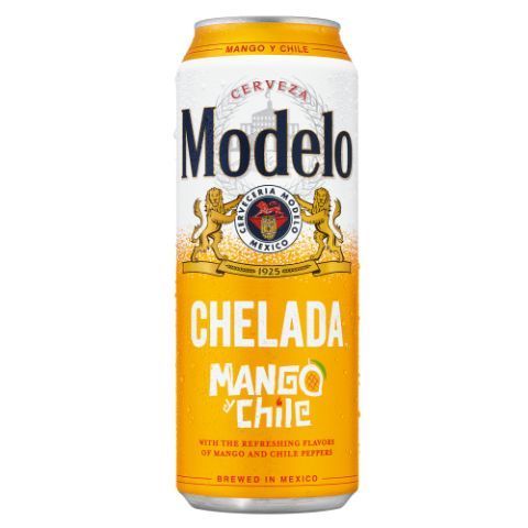 Order Modelo Chelada Mango y Chile Flavored Beer 24oz Can food online from 7-Eleven store, New York on bringmethat.com