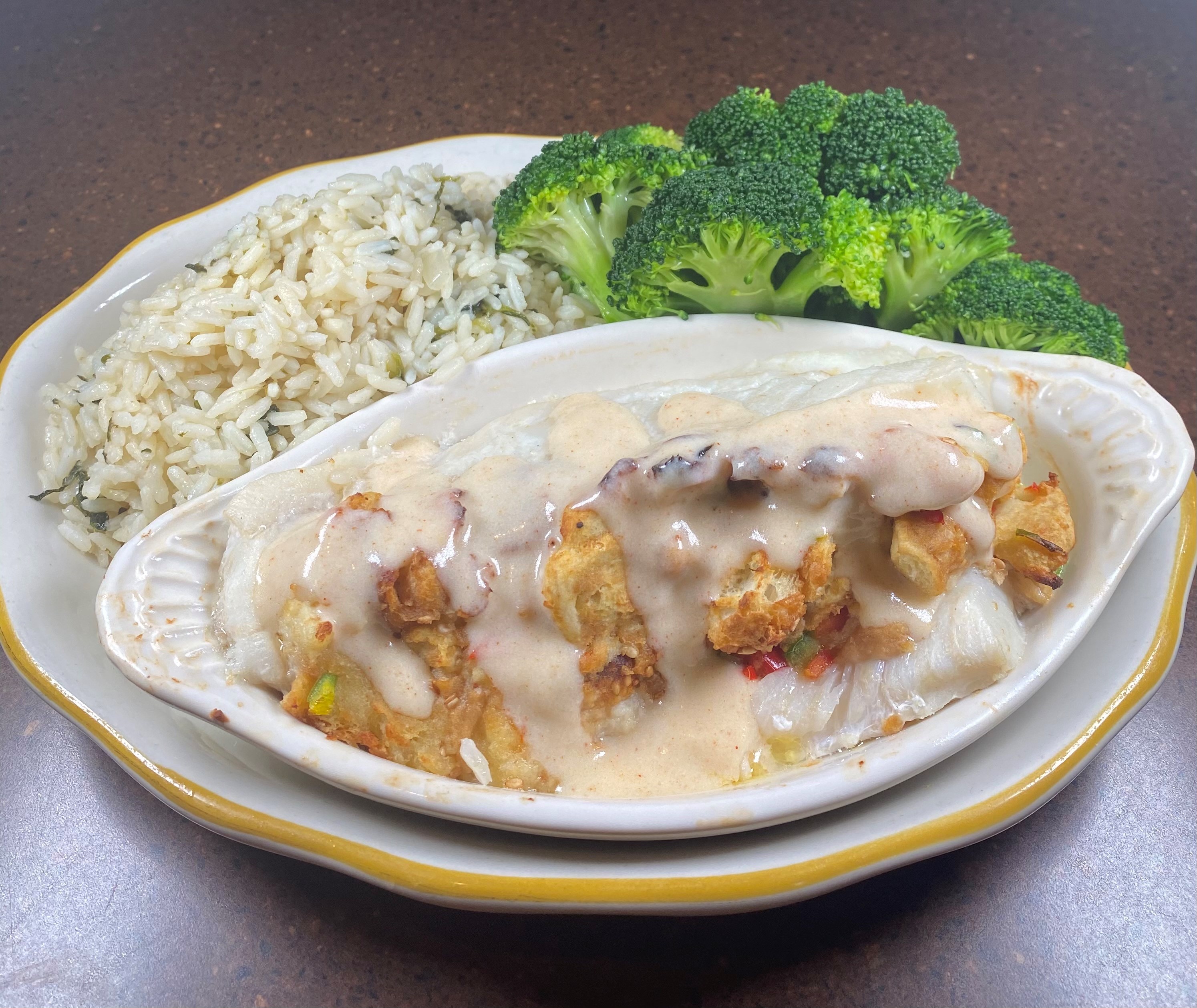 Order Baked Stuffed Haddock food online from Franklin Chateau store, Franklin on bringmethat.com