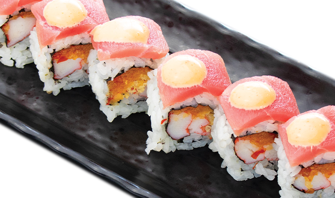 Order Red Dragon roll - Raw food online from Oki Japanese Grill store, Plano on bringmethat.com