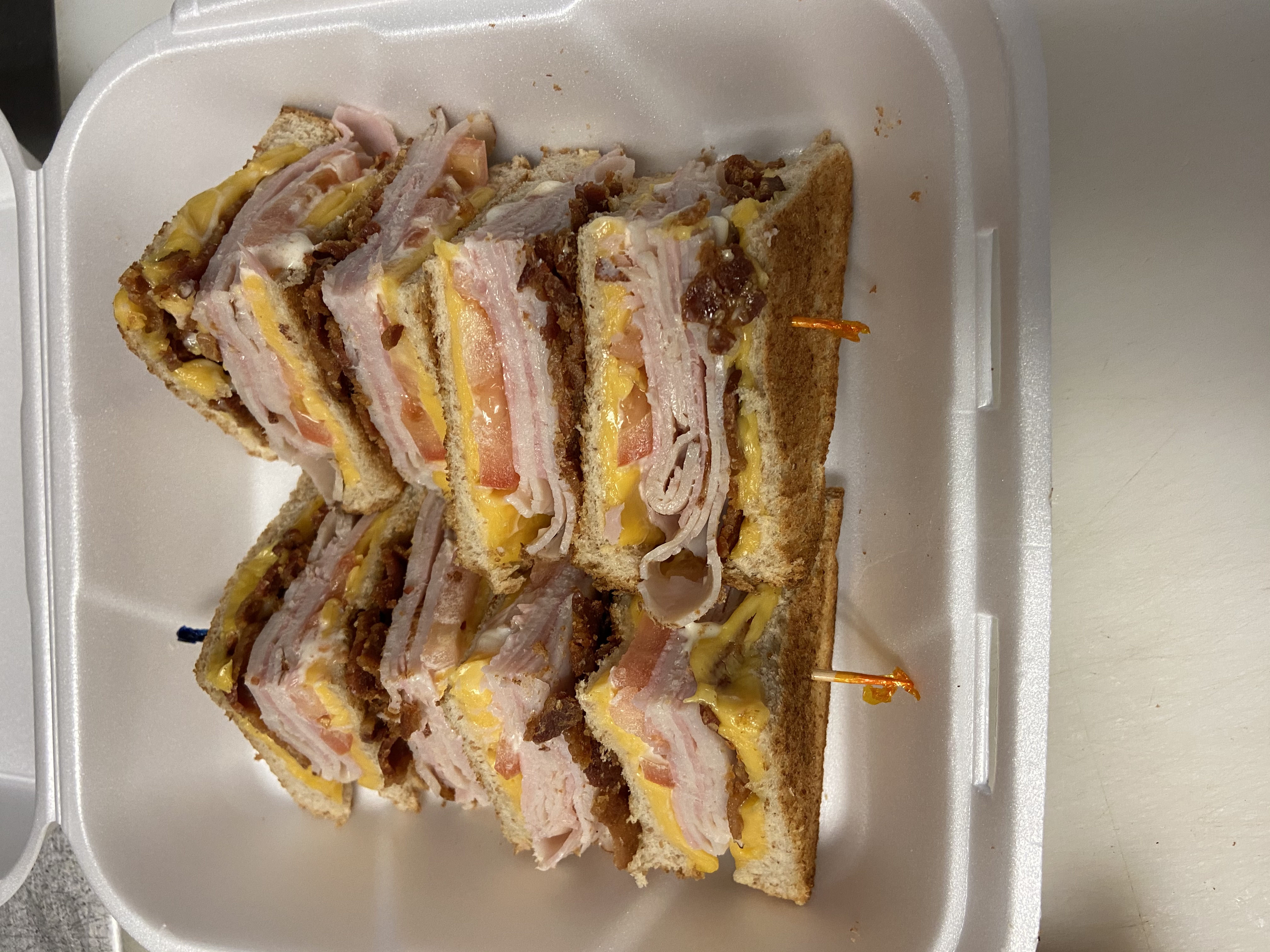 Order Turkey and Cheese Club Sandwich food online from Eato Pizza store, Nottingham on bringmethat.com