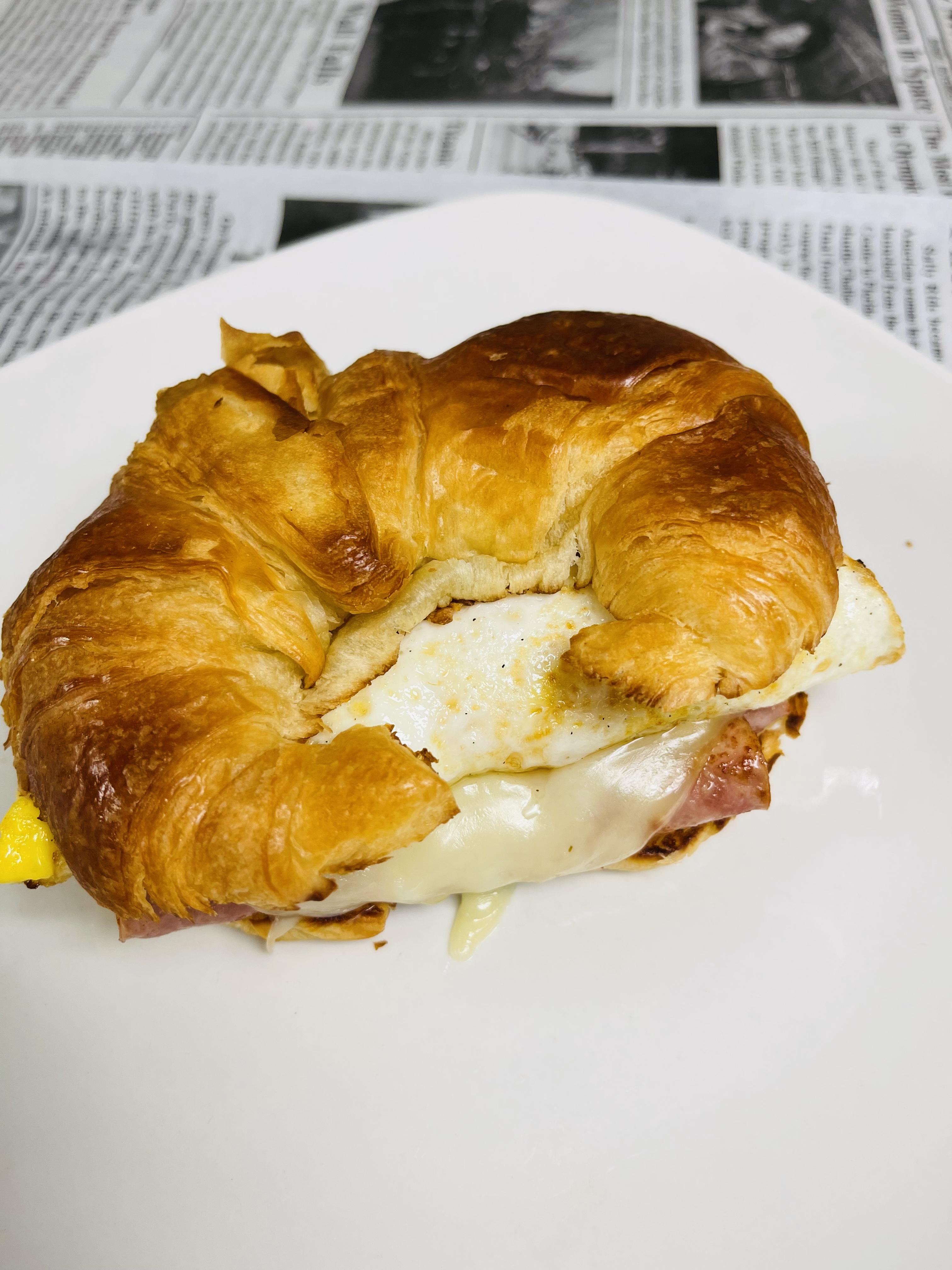 Order Croissant Monsieur Sandwich food online from My Belly's Playlist store, New York on bringmethat.com