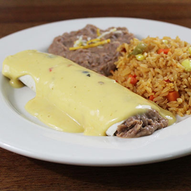 Order Kid's Bean & Cheese Burrito food online from Abuelo's Mexican Restaurant store, Peoria on bringmethat.com