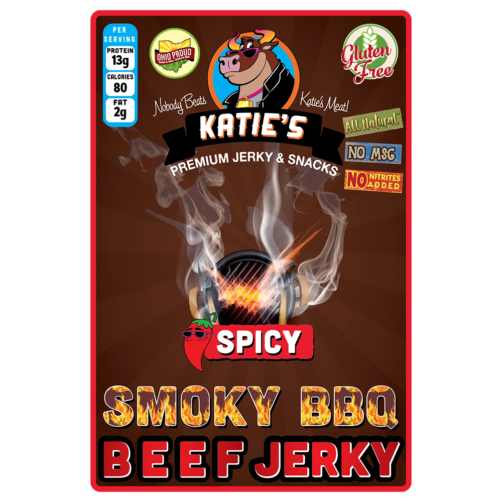 Order Spicy Smoky BBQ Beef Jerky food online from Katie Snack Foods store, Hilliard on bringmethat.com