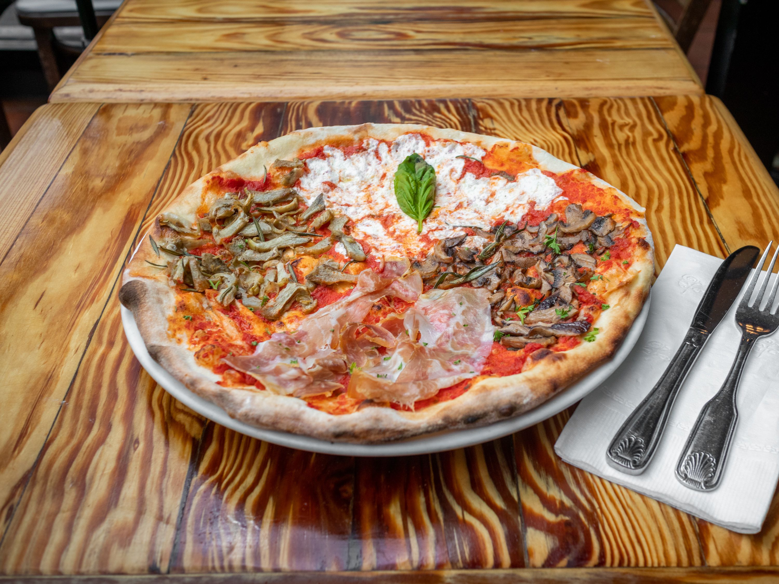 Order 10" Quattro Stagioni Pizza food online from Celeste store, New York on bringmethat.com
