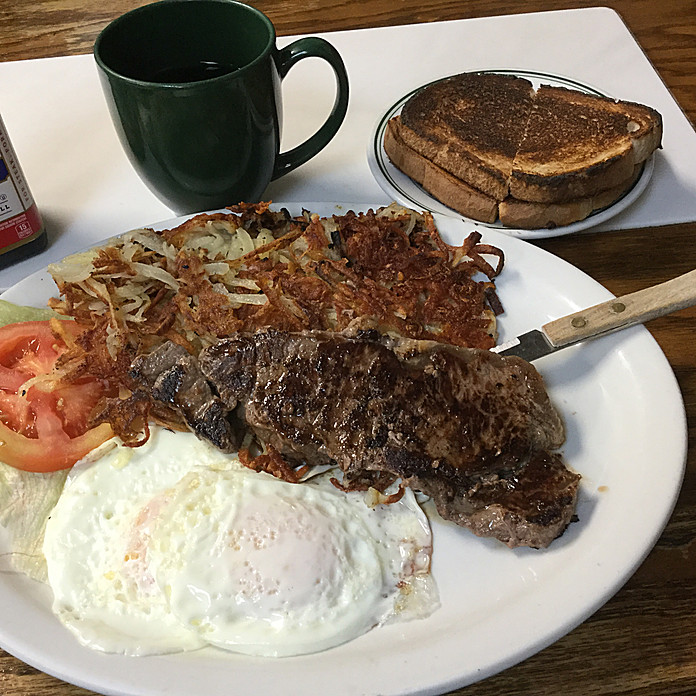 Order 7 oz. Steak and Eggs food online from The Bomber store, Ypsilanti on bringmethat.com