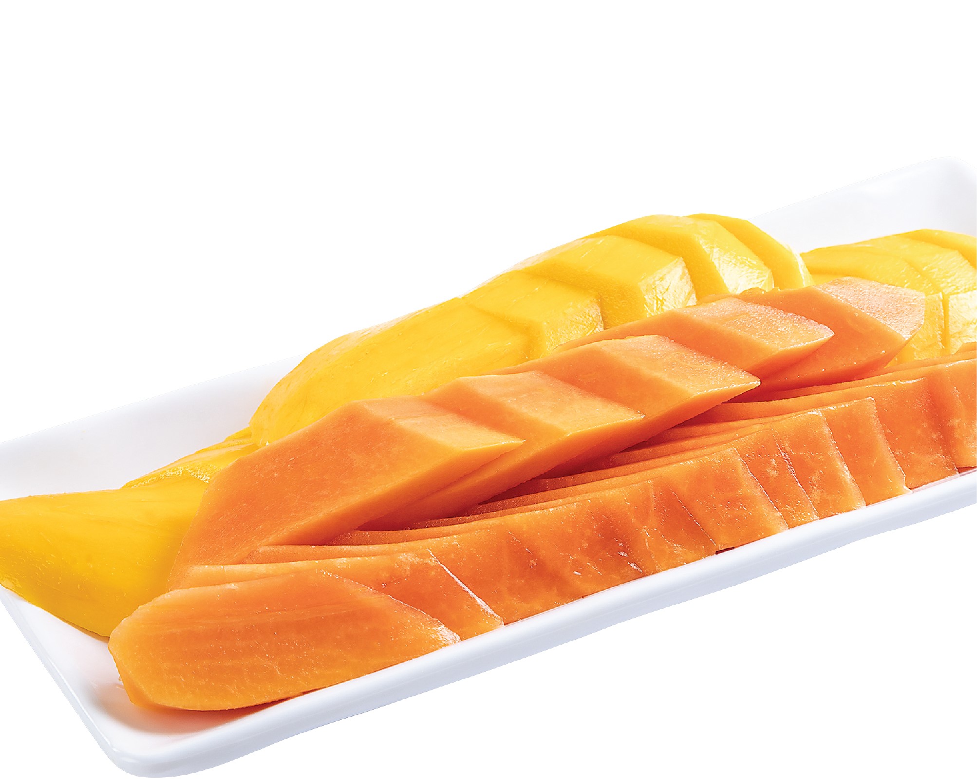 Order F4. Fresh mango & Papaya Platter food online from Sweethoney Dessert store, San Francisco on bringmethat.com