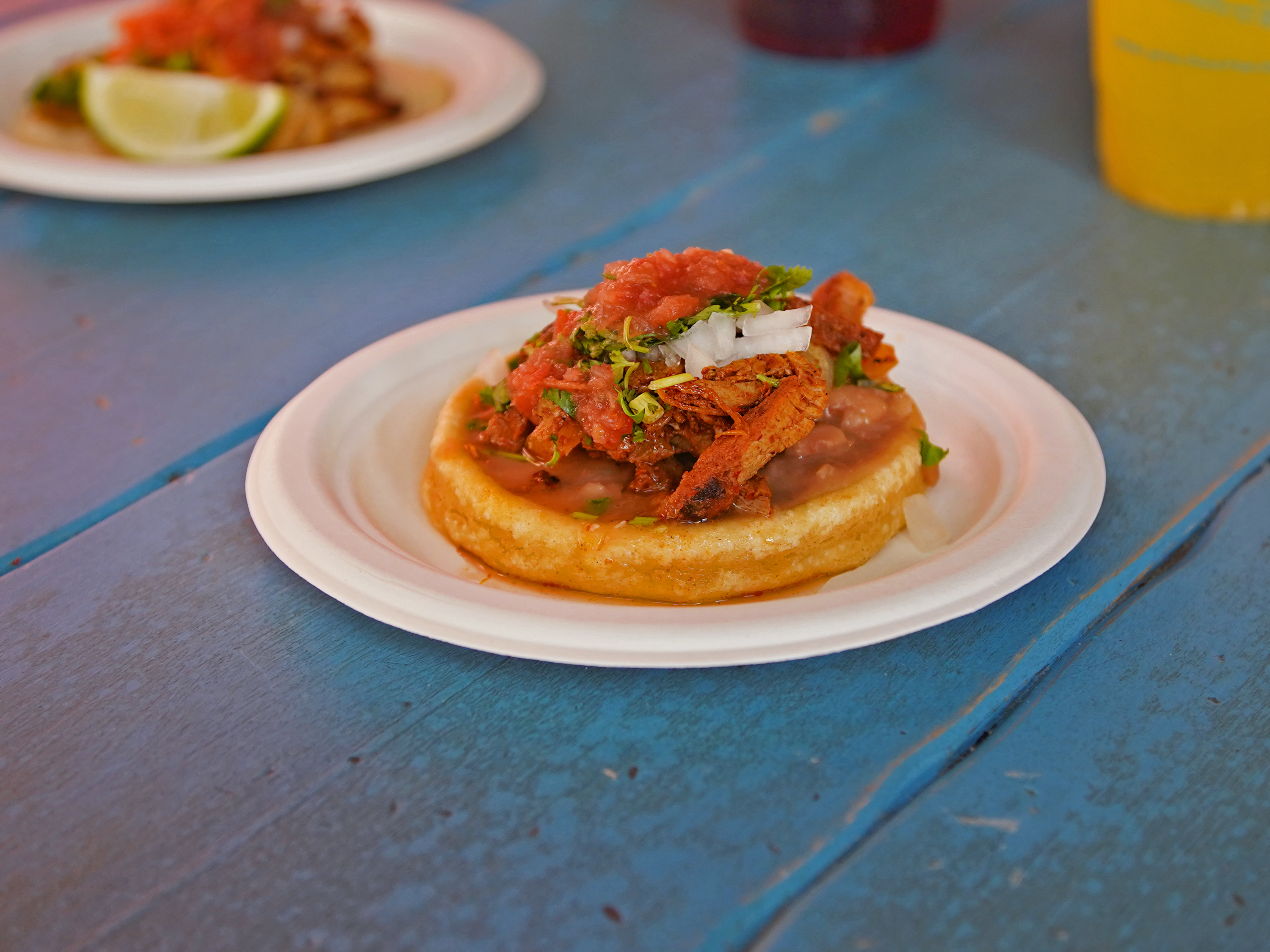 Order Al Pastor Sope food online from Pinches Tacos store, Las Vegas on bringmethat.com