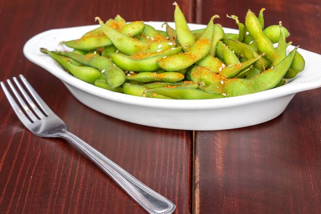 Order Spicy Edamame food online from Blue Orchid Pan Asian Cuisine store, New Haven on bringmethat.com
