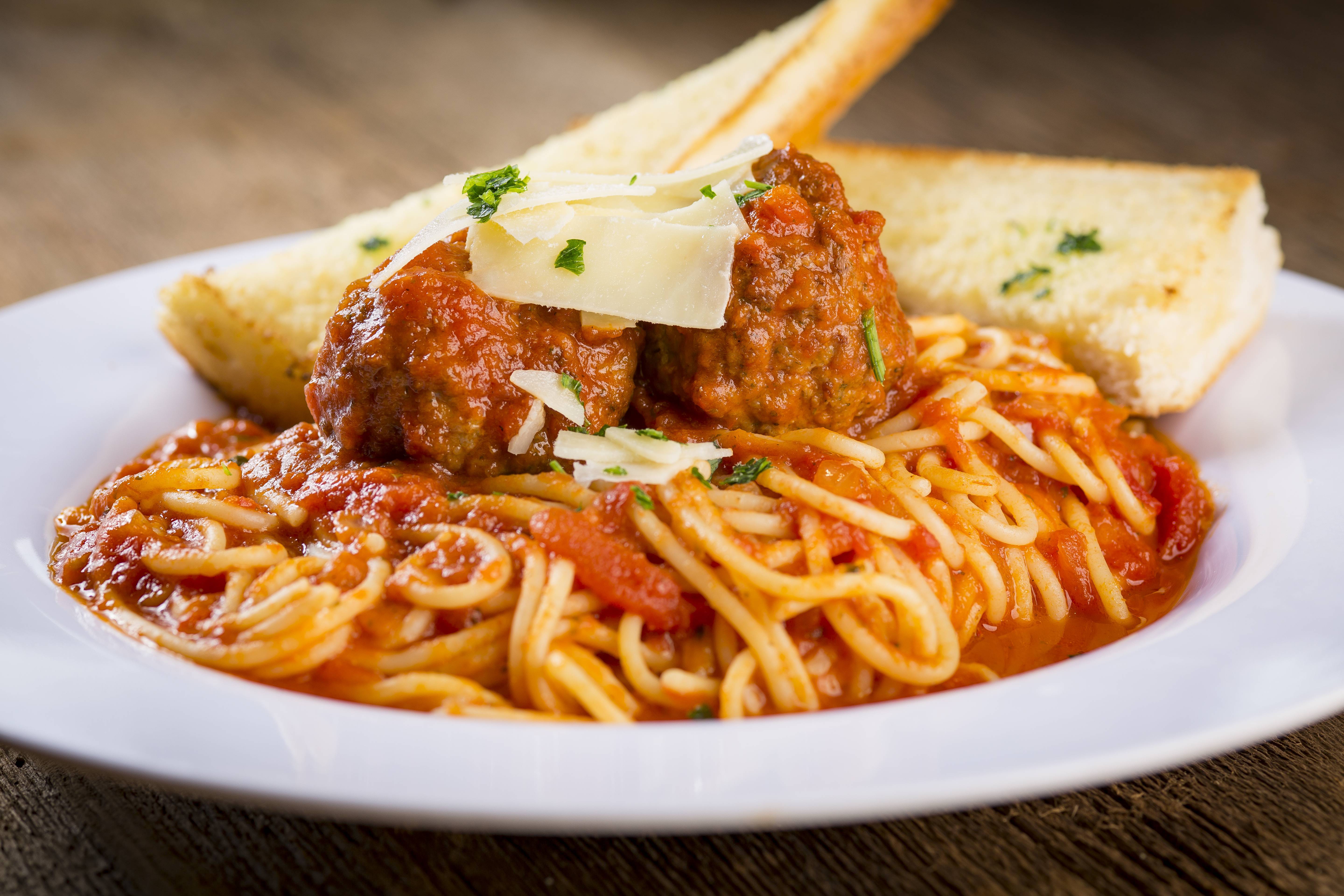 Order Spaghetti and Meatballs Pasta food online from Rosati Pizza store, Gold Canyon on bringmethat.com