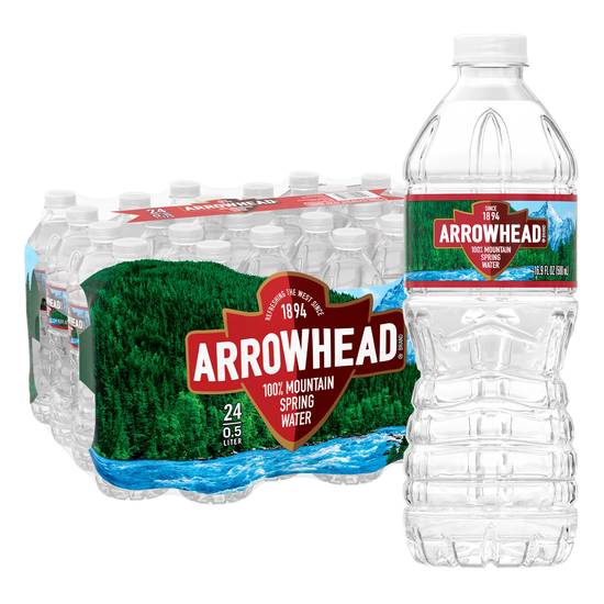 Order Arrowhead 100% Mountain Spring Water Plastic Bottle 16.9 OZ, 24CT food online from Cvs store, ARCADIA on bringmethat.com