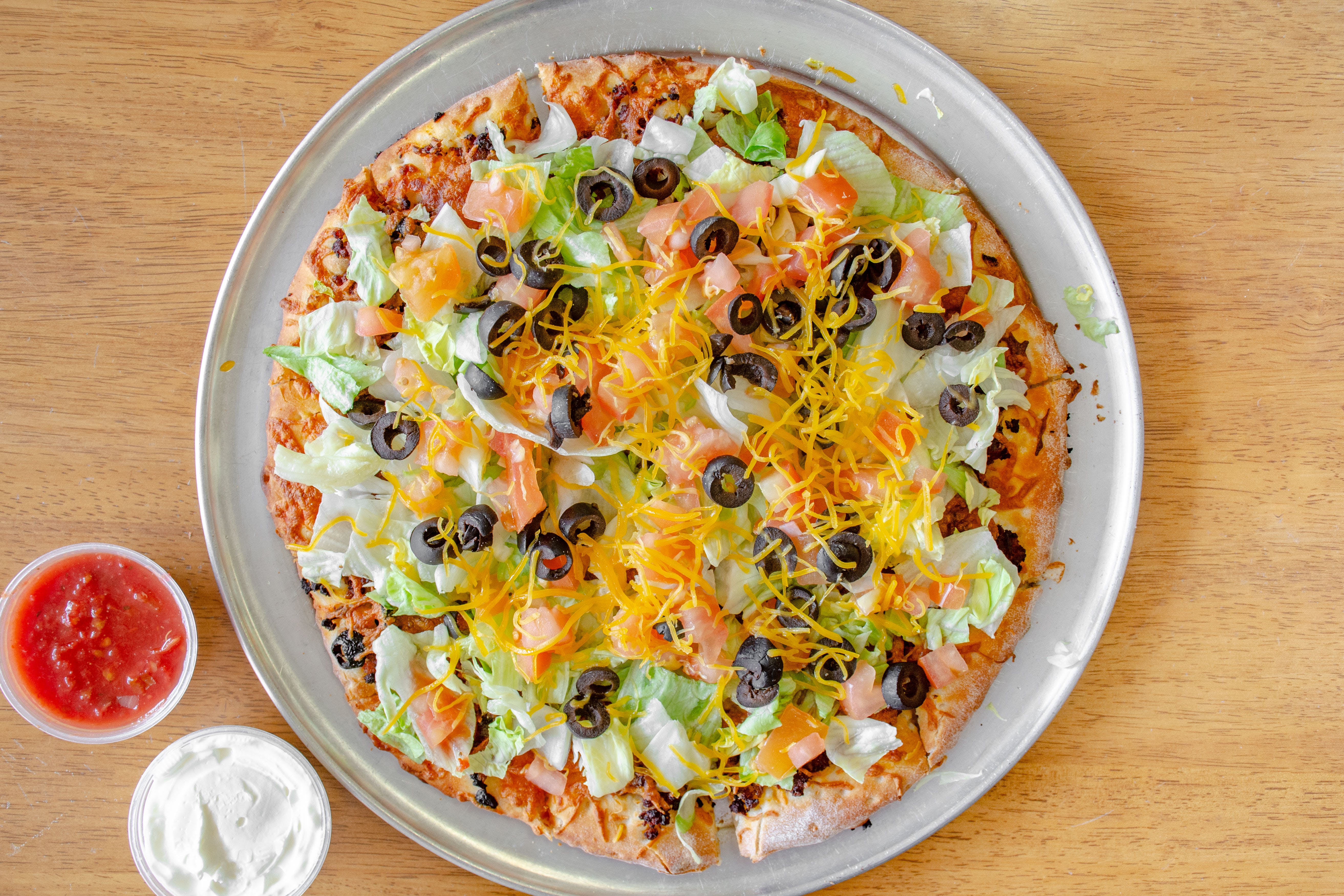 Order Taco Pizza - 7'' food online from 3 Brother Family Pizza store, Ada on bringmethat.com