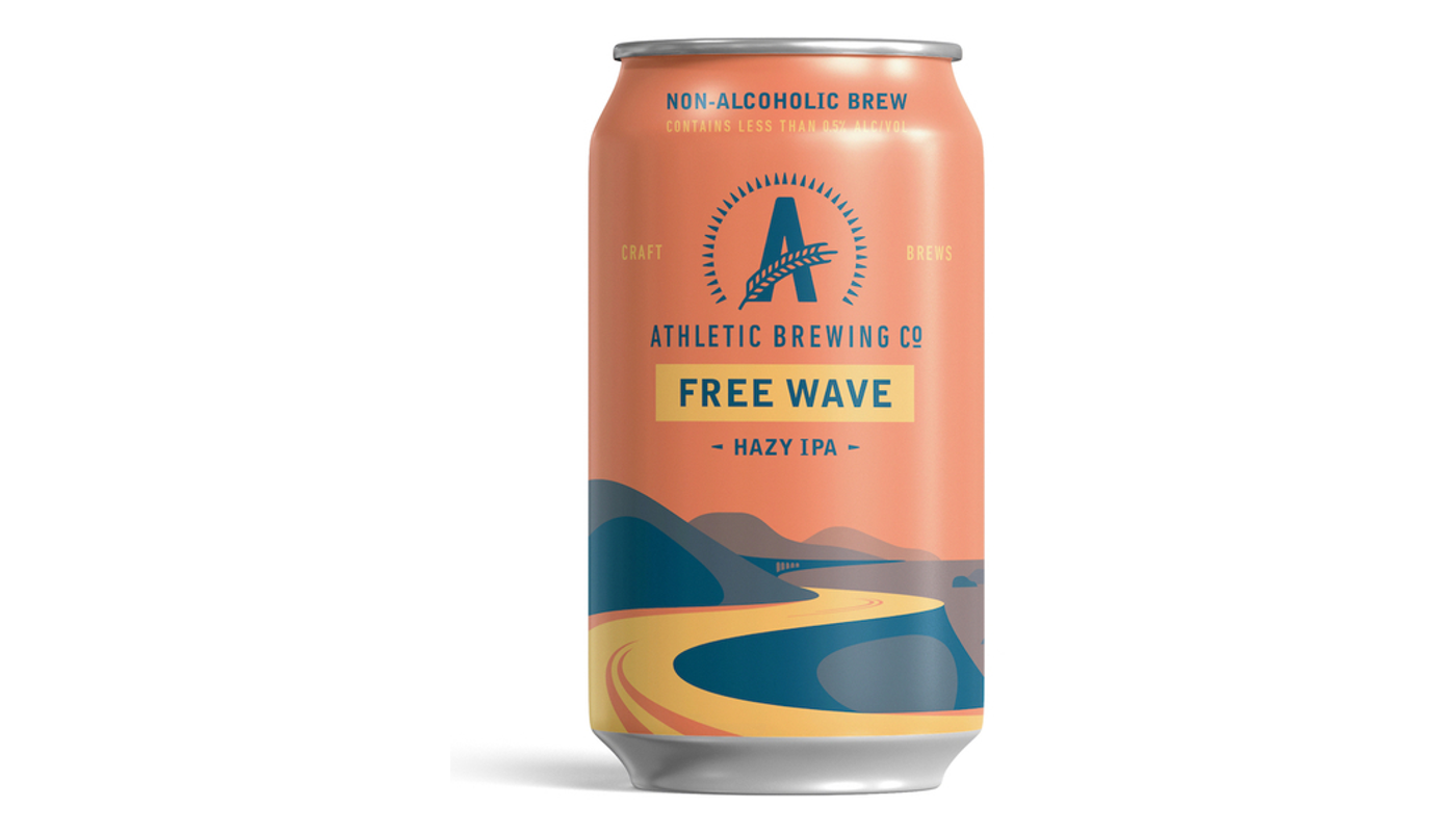 Order Athletic Brewing Non-alcoholic Free Wave Double Hop IPA 6 Pack 12 oz Cans 0.4% ABV food online from Spikes Bottle Shop store, Chico on bringmethat.com