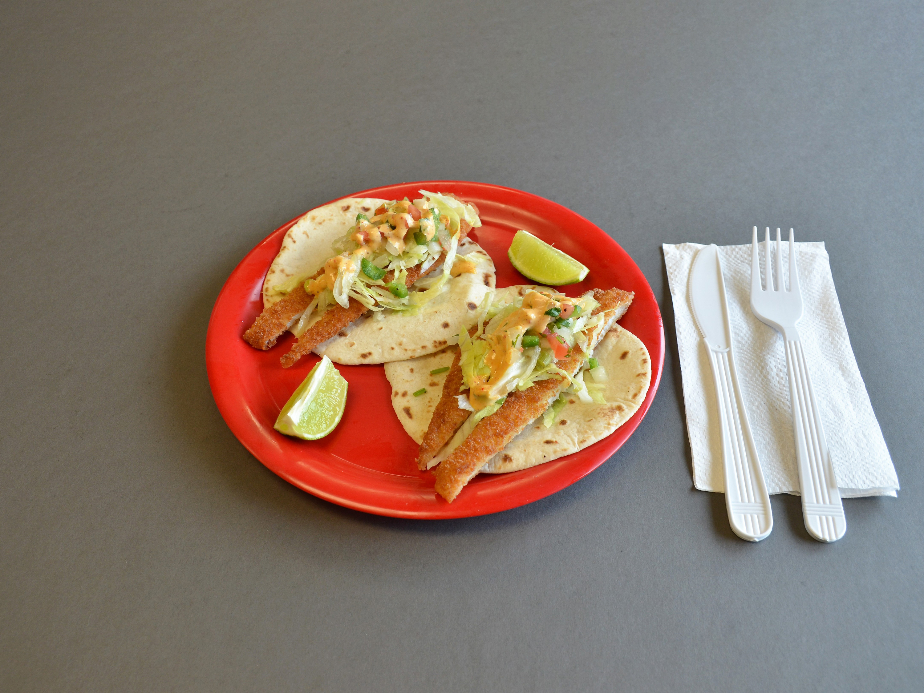Order Tacos de Pescado food online from Las Brazas Taqueria store, Lafayette on bringmethat.com