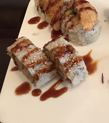 Order Chicken Tempura Roll food online from Bop N Sushi store, Westwood on bringmethat.com