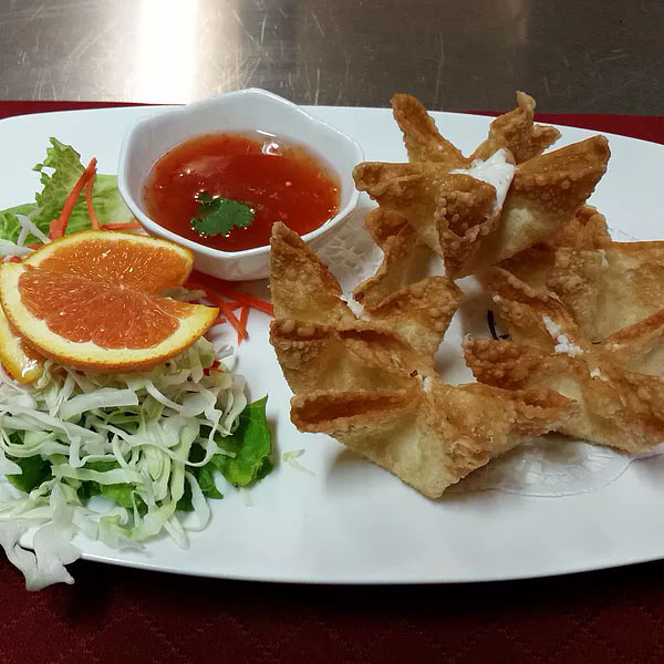 Order 6. Wonton Crab Rangoon food online from Thai Bangkok Cuisine store, Cupertino on bringmethat.com