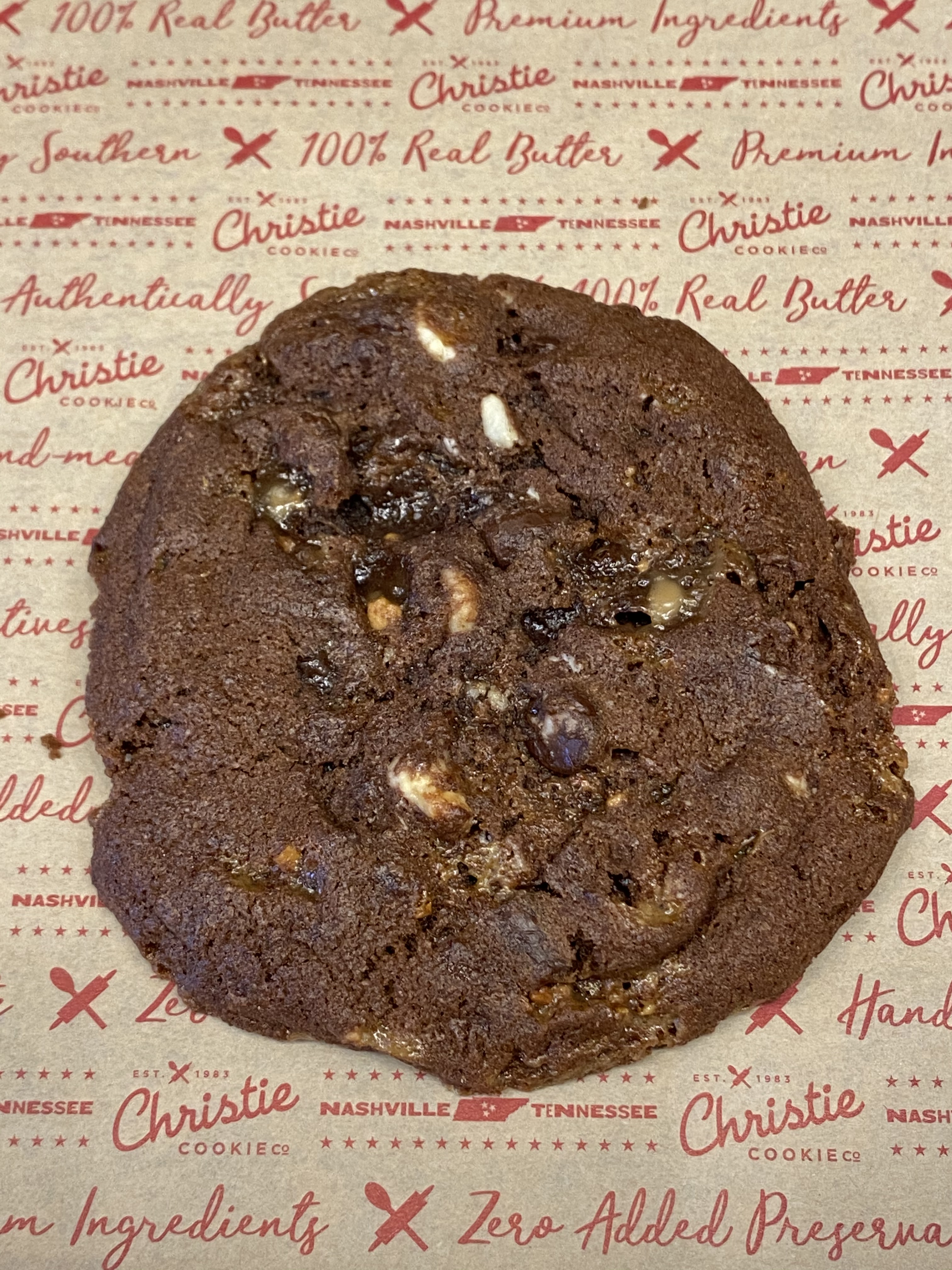 Order 1 Rocky Road Cookie food online from Christie Cookie Co store, Nashville on bringmethat.com