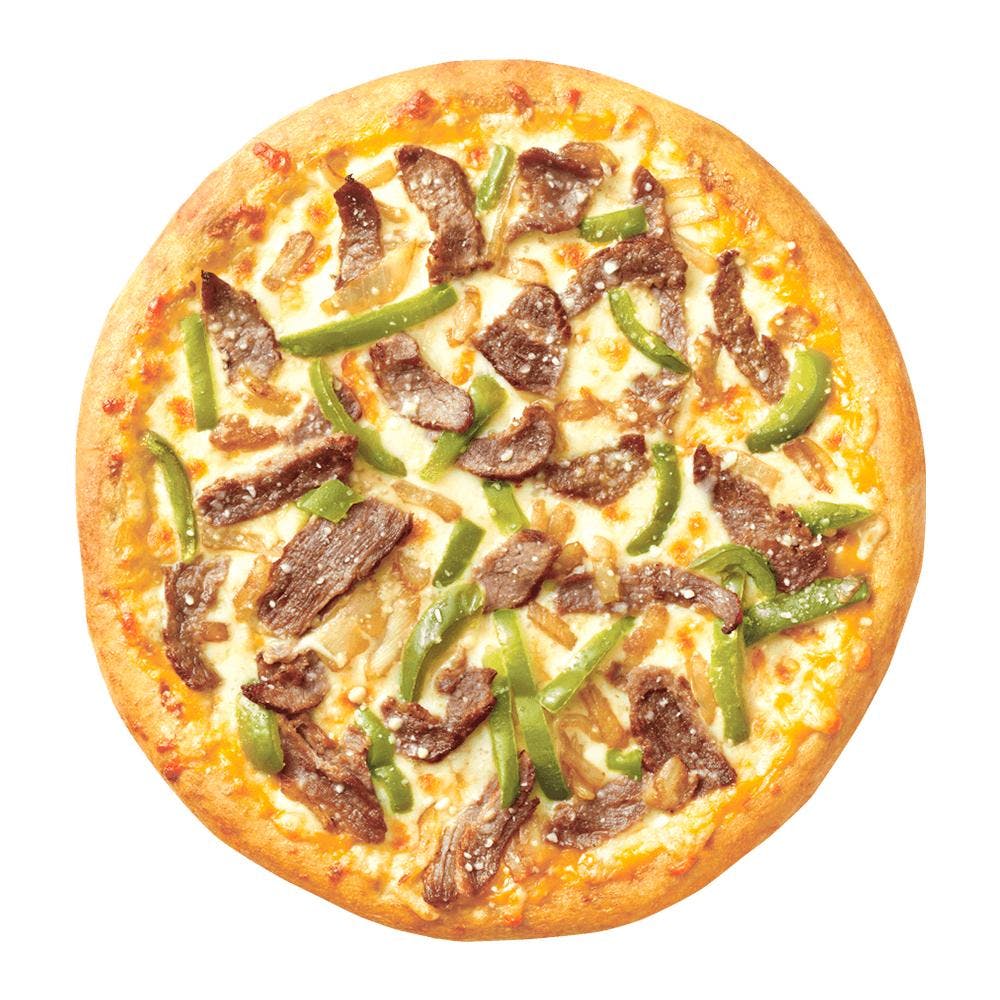 Order Steak & Cheese Pizza - Small 10" food online from Mano's Pizza store, Annandale on bringmethat.com