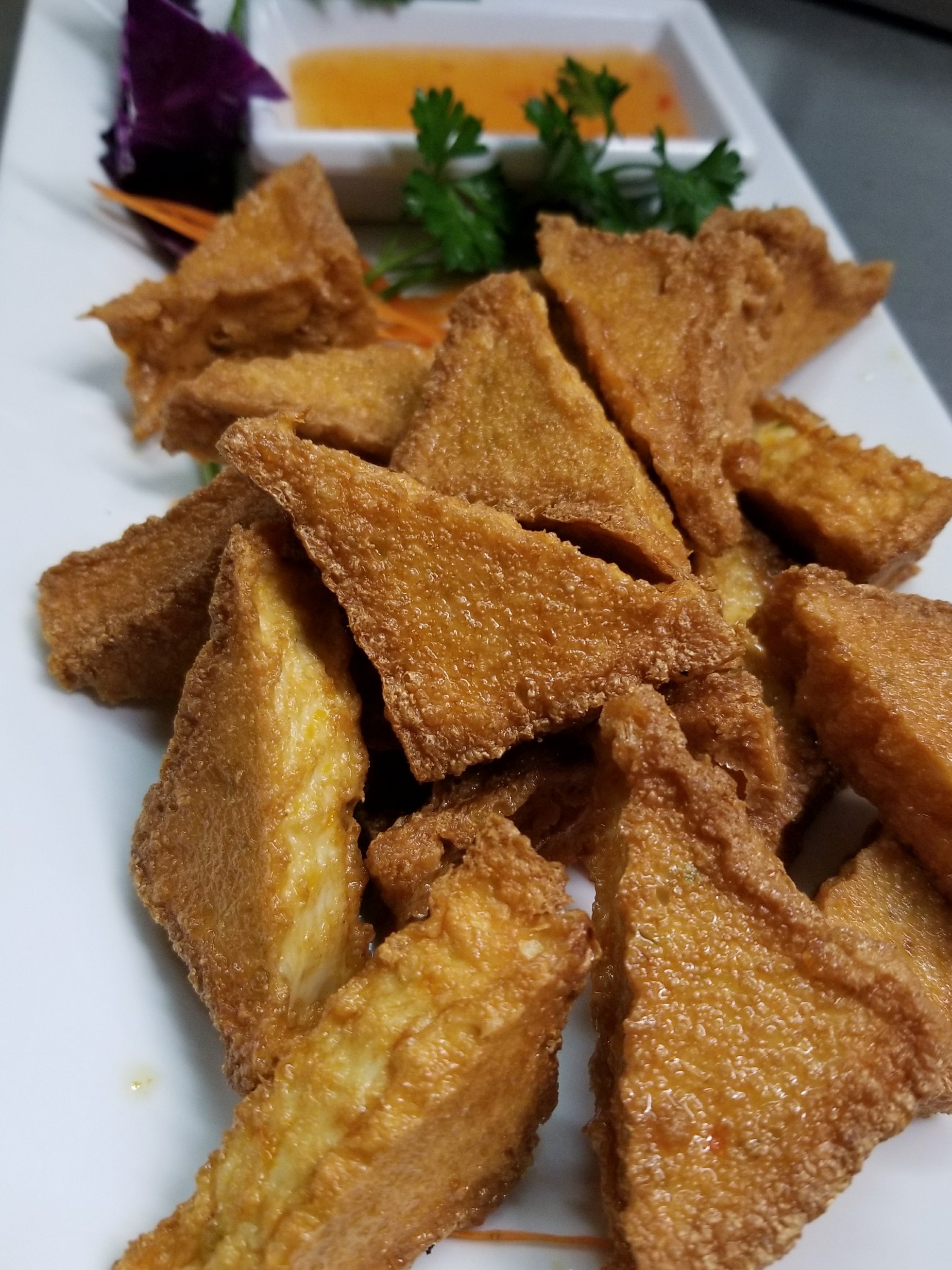 Order 6. Fried Emerald Tofu food online from Sticky Rice Restaurant store, Modesto on bringmethat.com